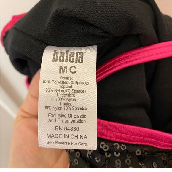 WEISSMAN Balera Dance Costume hot pink ONE SHOULDER SATIN DRESS D8177 MC - Picture 4 of 7